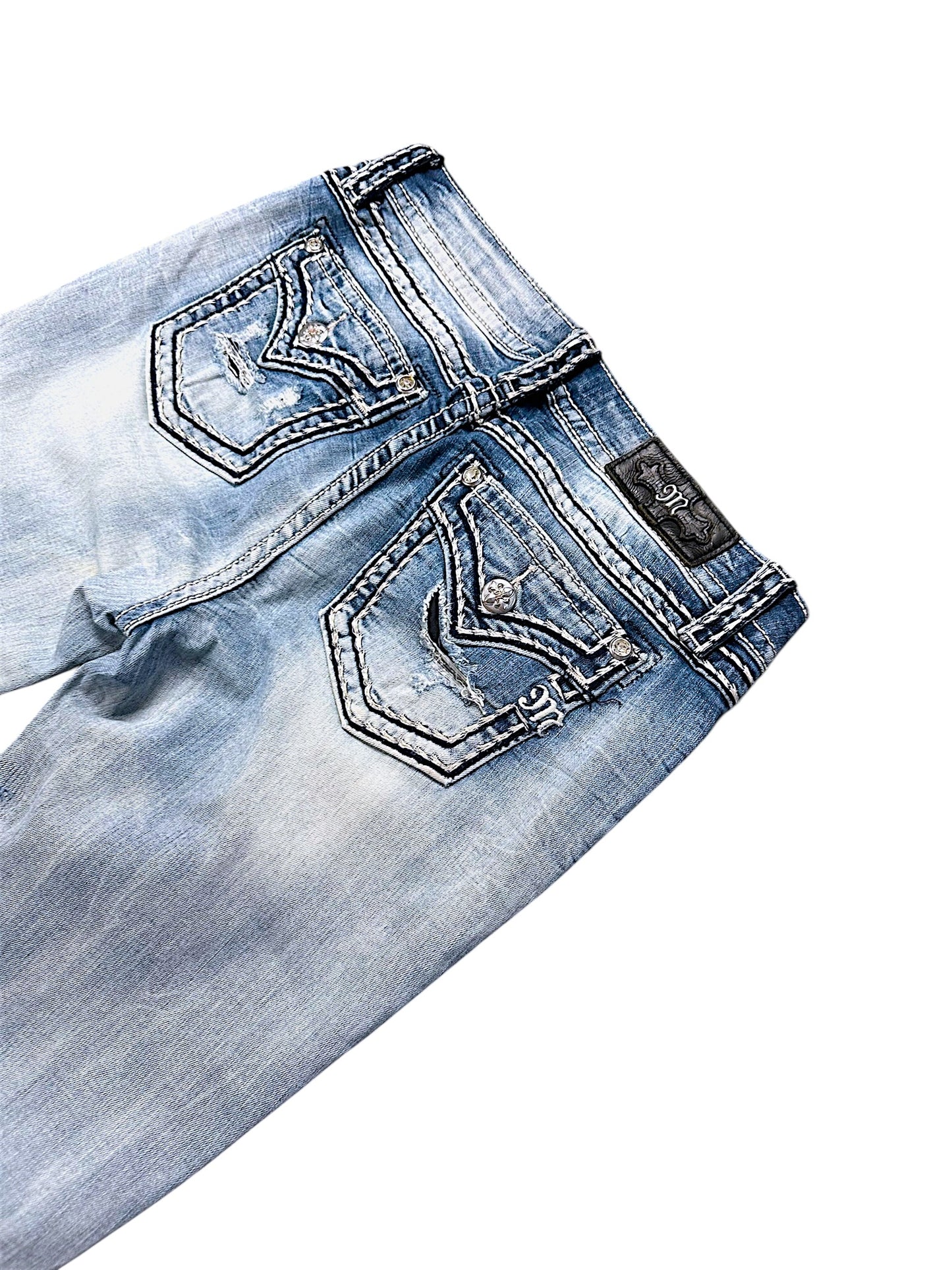 Vintage Miss Me Y2K Low Waist Bootcut Damenjeans (S)