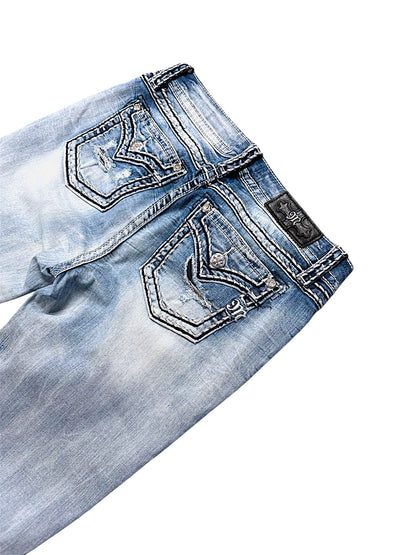 Vintage Miss Me Y2K Low Waist Bootcut Damenjeans (S)