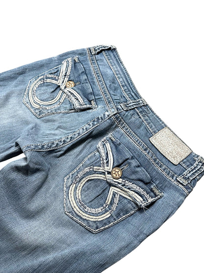 Vintage Embroidery Y2K Bootcut Flared Jeans (S)