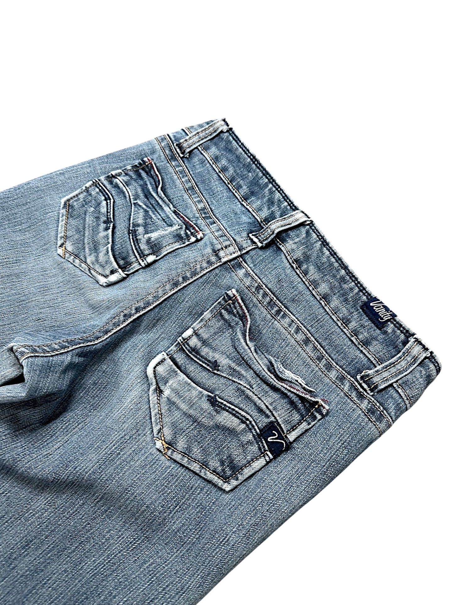 Vintage Embroidery Y2K Low Waist Bootcut / Flared Damenjeans (S)