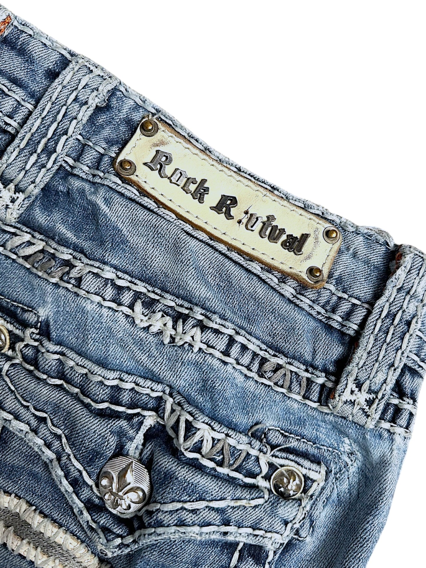 Vintage Rock Revival Y2K Low Waist Bootcut Damenjeans (M)