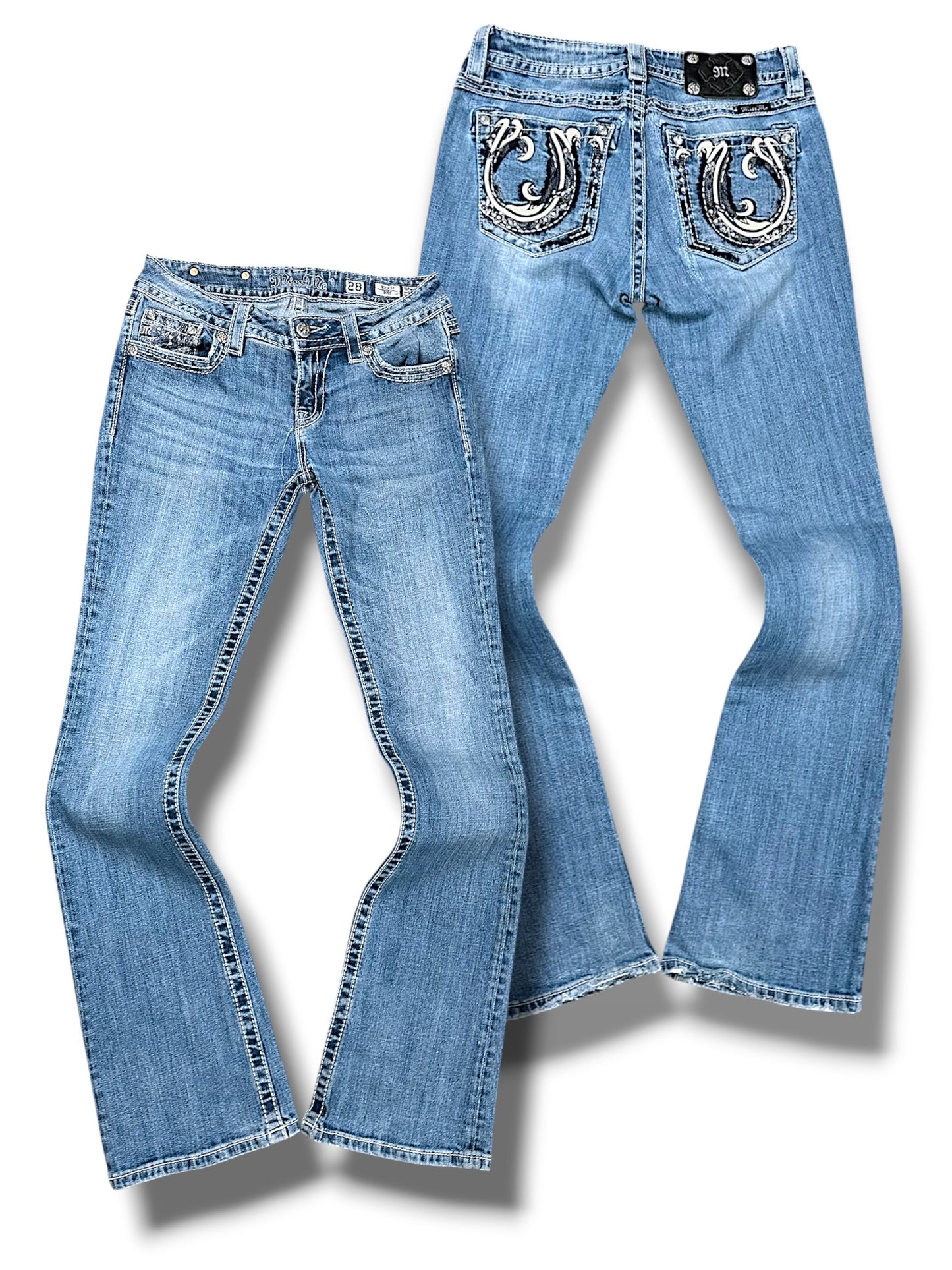 Vintage Miss Me Y2K Mid Rise Bootcut / Flared Damenjeans (L)
