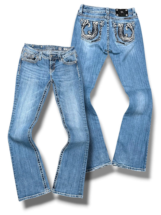 Vintage Miss Me Y2K Mid Rise Bootcut / Flared Damenjeans (L)
