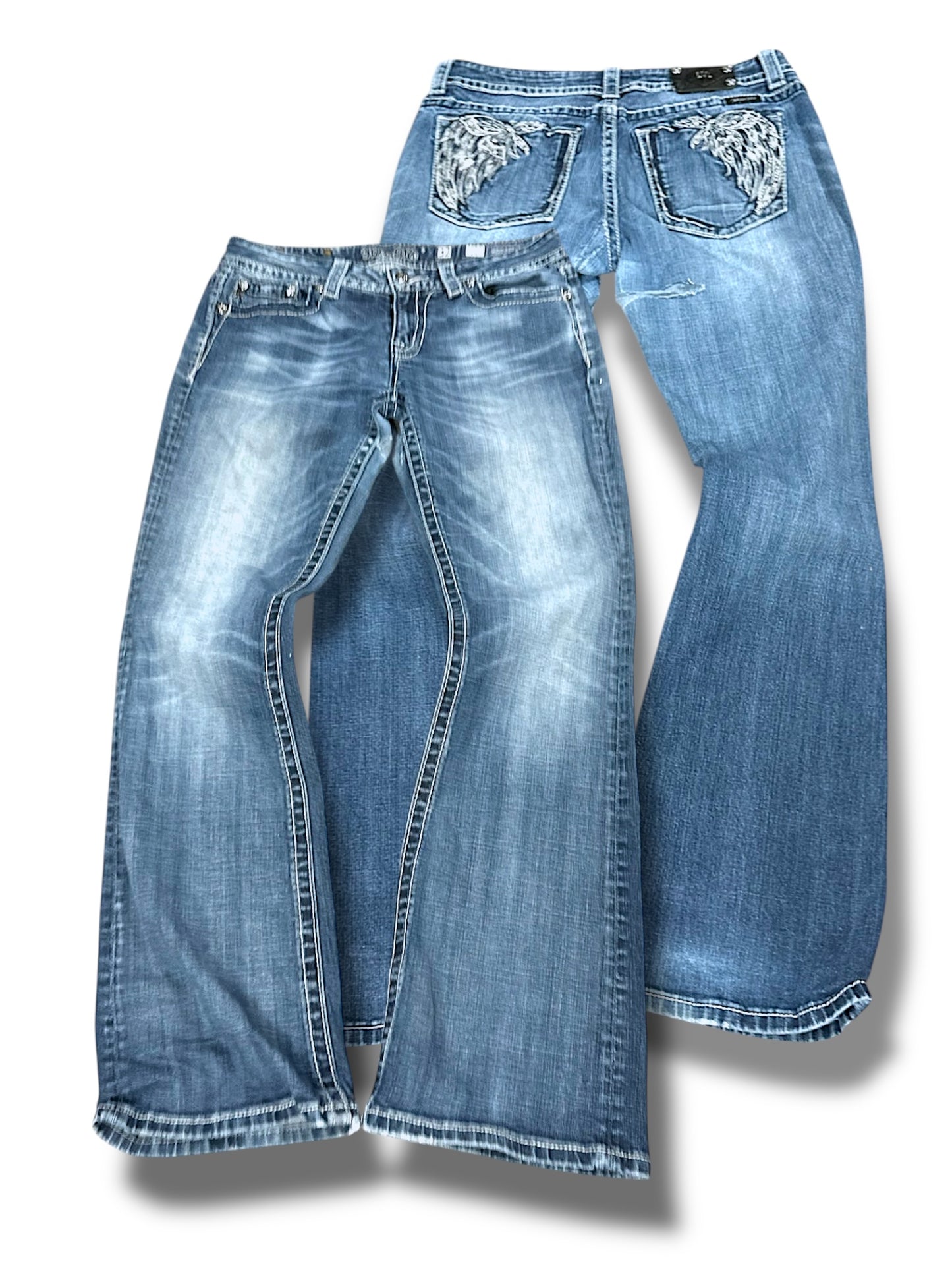 Vintage Miss Me Y2K Low Waist Bootcut / Flared Damenjeans (M)