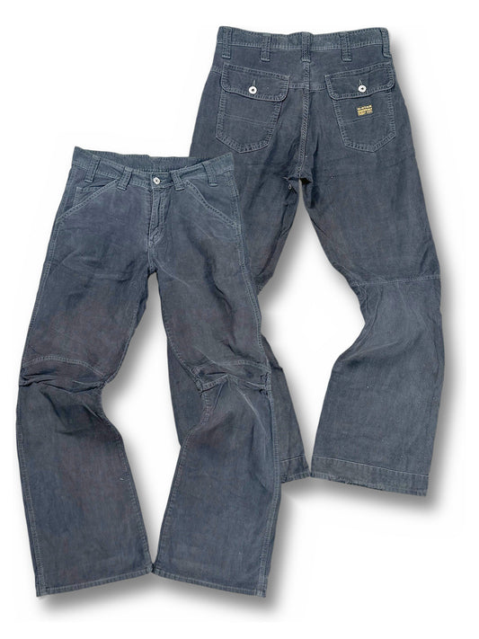 Vintage G-Star Flared Cordhose Vorder- und Rückansicht