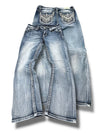 Vintage Miss Me y2k lavtaljede bootcut-jeans til kvinder (M)