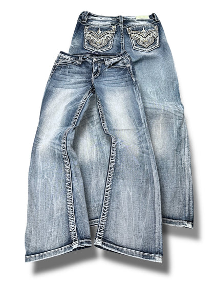 Vintage Miss Me y2k low waist Bootcut Damenjeans (M)