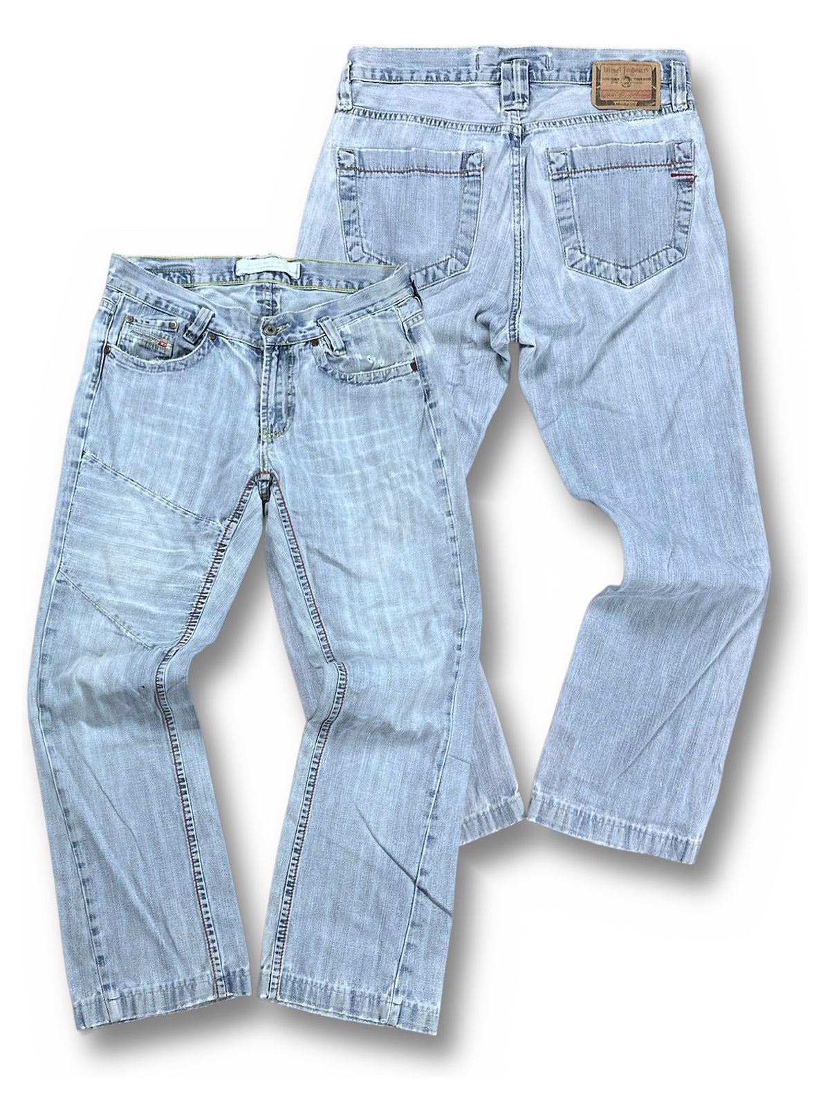Vintage Diesel Straight Leg Jeans Vorder- und Rückansicht
