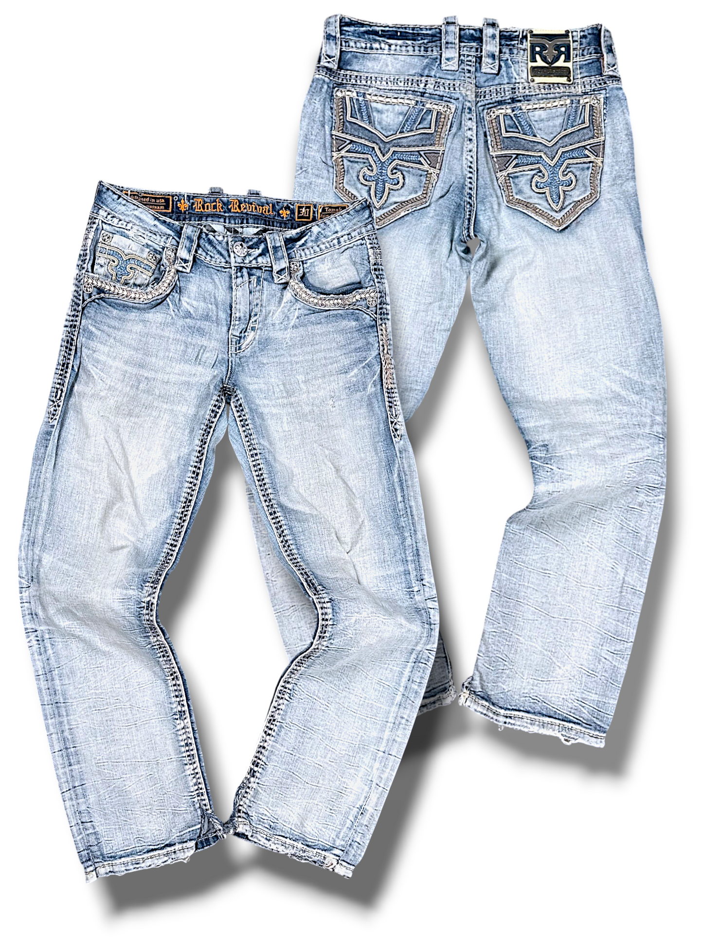 Vintage Rock Revival Y2K Straight Leg Jeans (S)