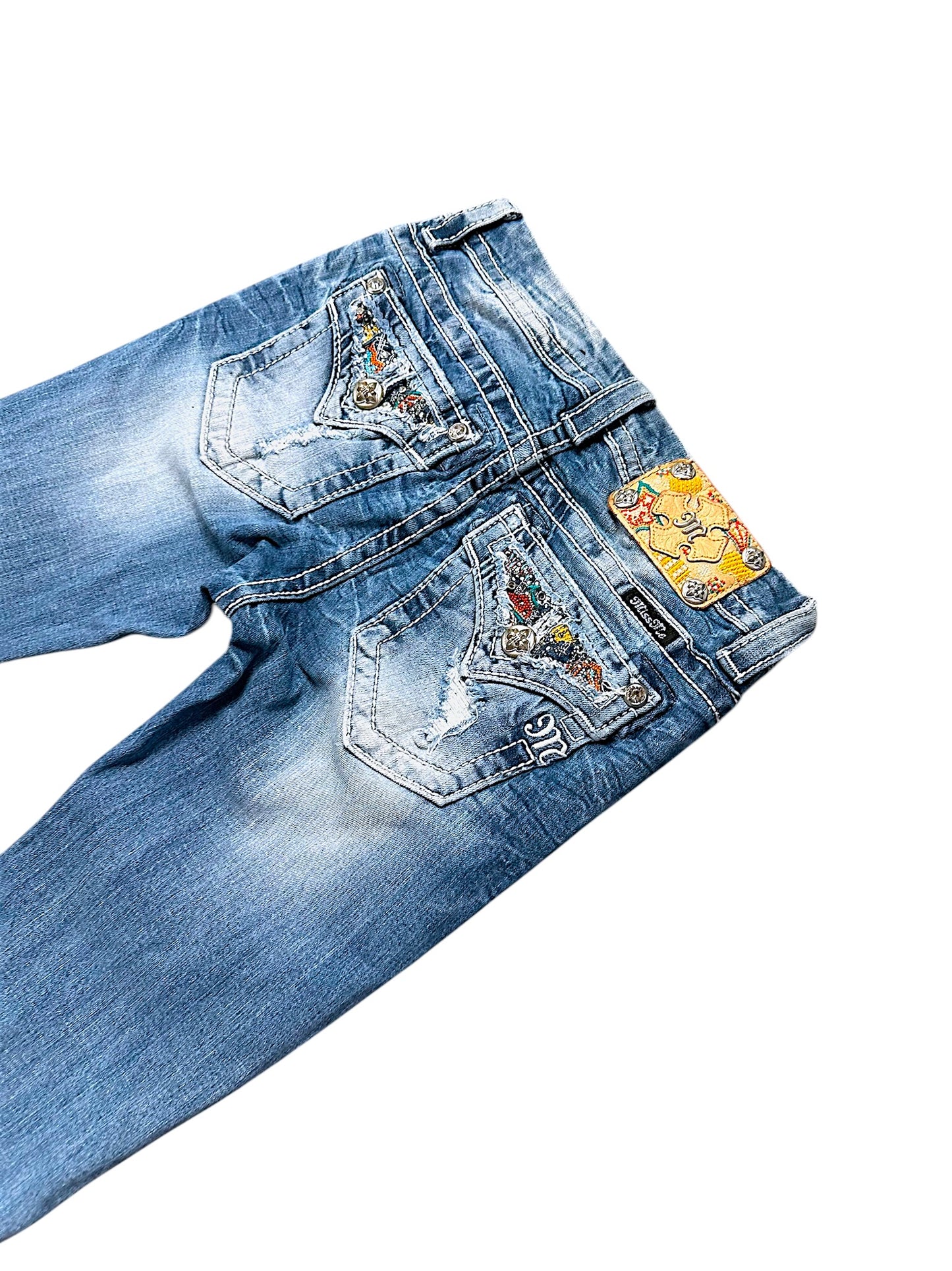 Vintage Miss Me Y2K Low Waist Bootcut Damenjeans (S)