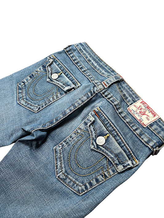 Vintage True Religion Y2K Low Waist Bootcut / Flared Damenjeans (S)