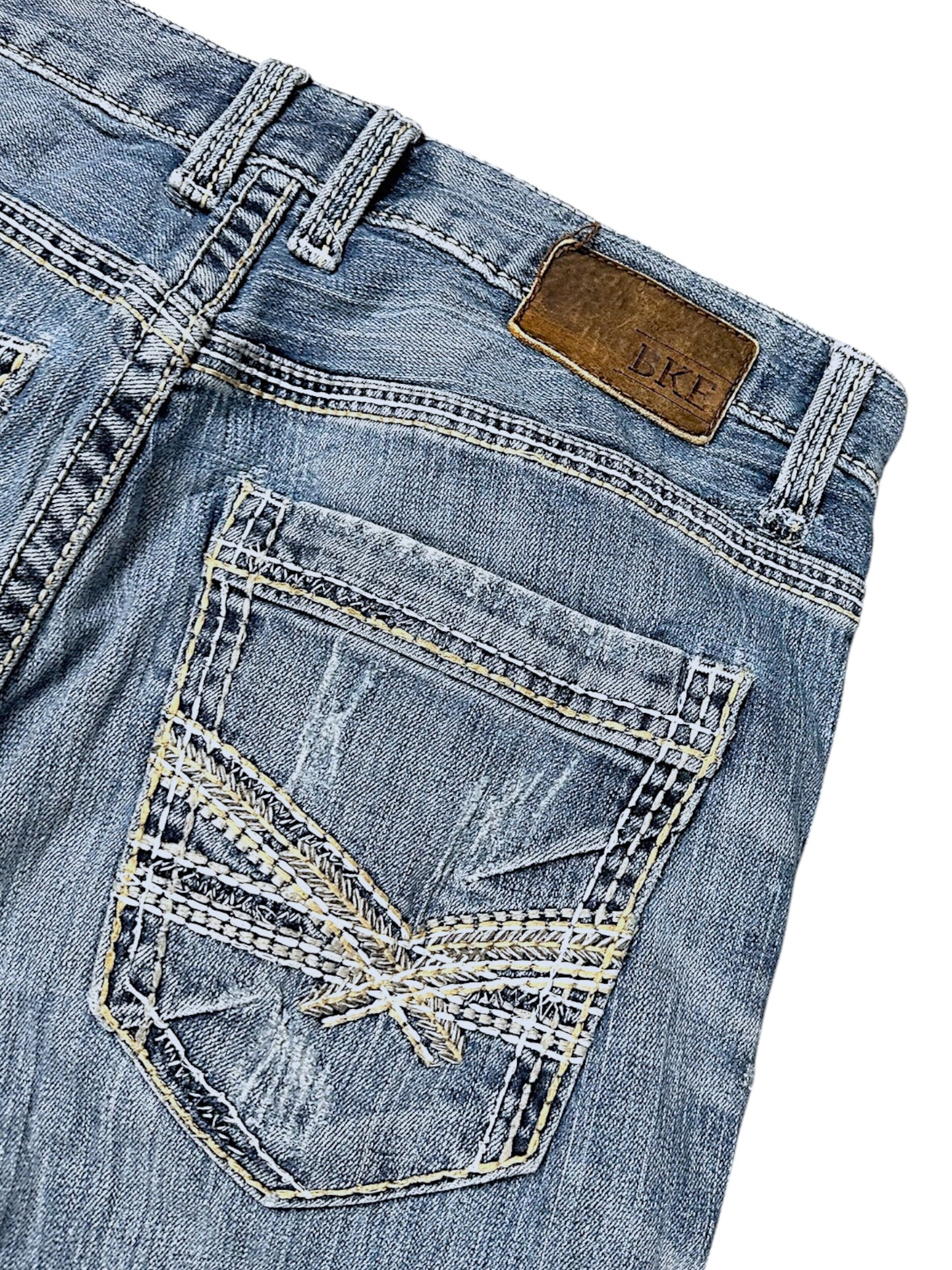 Vintage Y2K Broderi Jeans med Lige Ben (M)