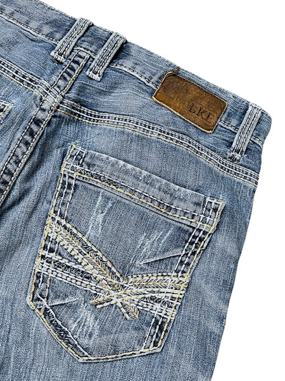 Vintage Y2K Broderi Jeans med Lige Ben (M)