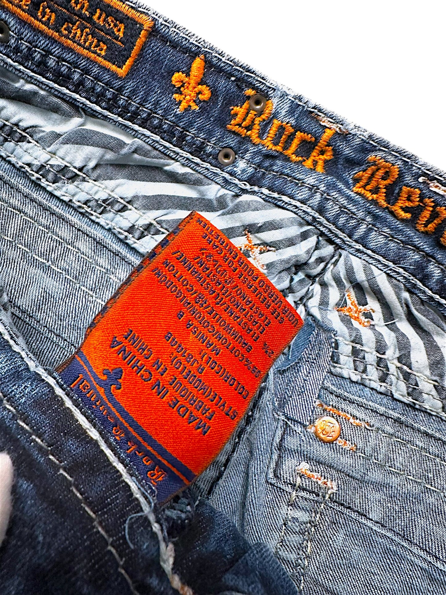 Vintage Rock Revival Y2K Low Waist Bootcut / Flared Damenjeans (S)