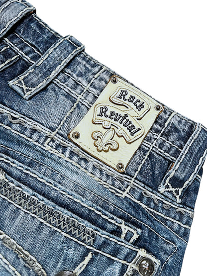 Vintage Y2K Rock Revival Baggy Jeans (M)