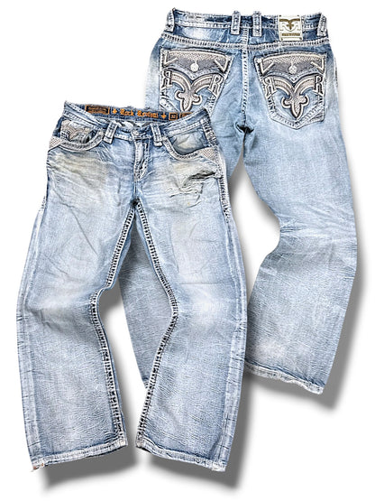 Vintage Rock Revival Y2K Baggy Jeans (S)