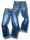 Vintage Rock Revival Y2K Low Waist Bootcut / Flared Damenjeans (M)