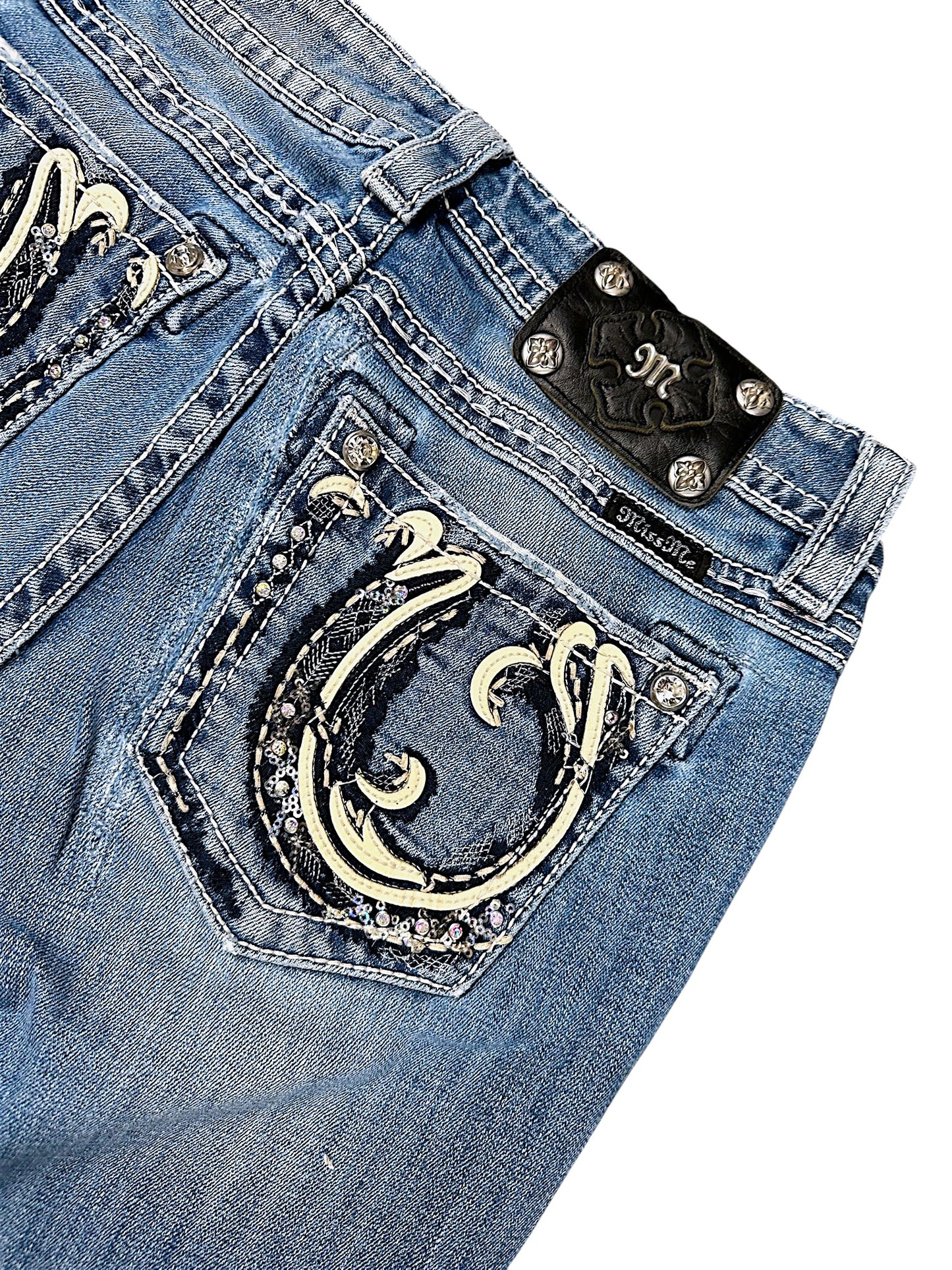 Vintage Miss Me Y2K Mid Rise Bootcut / Flared Damenjeans (L)