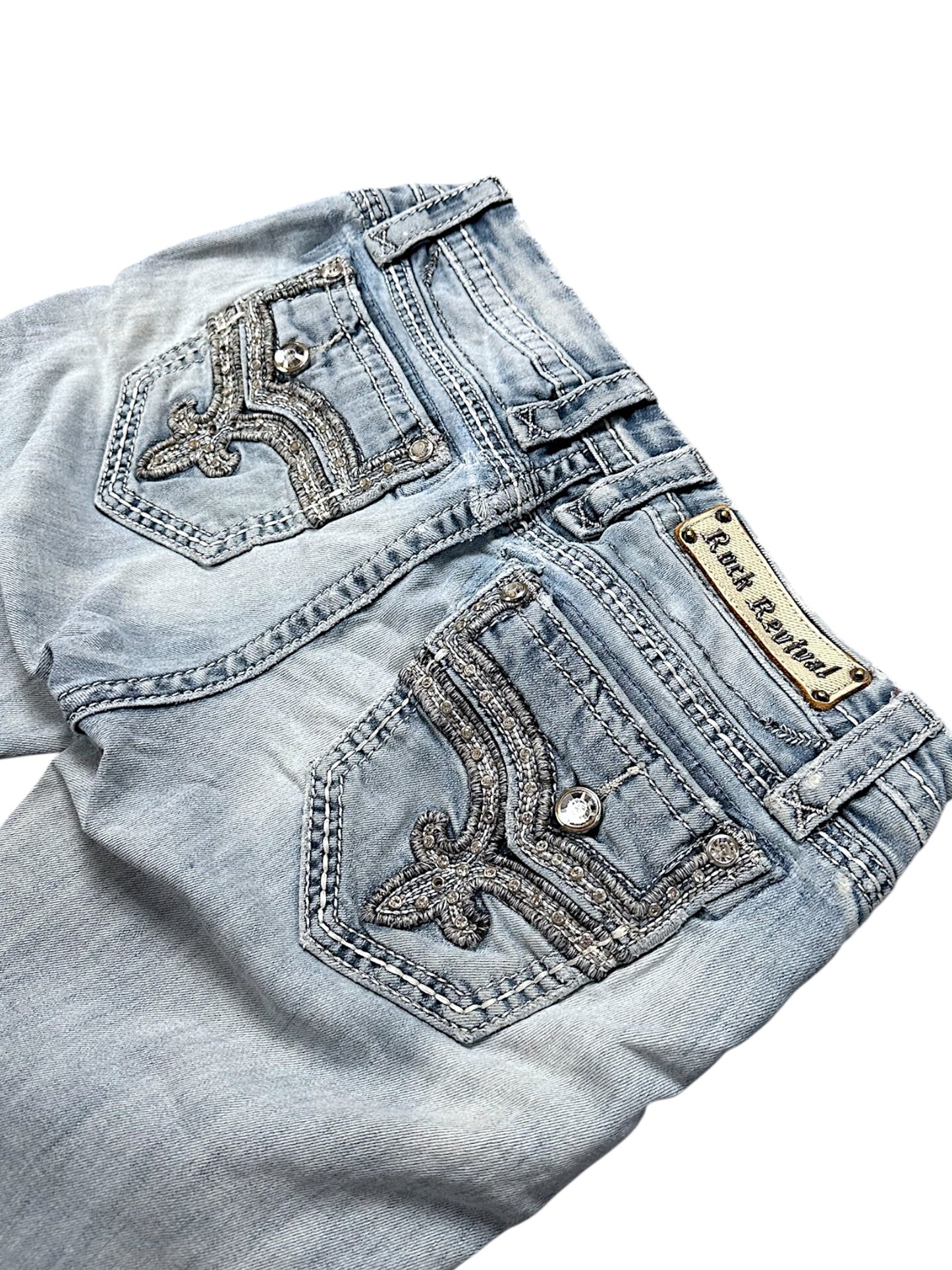 Vintage Rock Revival Y2K Low Waist Bootcut / Flared Damenjeans (S)