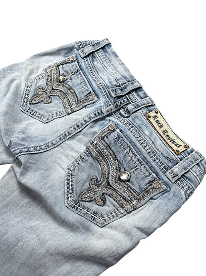 Vintage Rock Revival Y2K Low Waist Bootcut / Flared Damenjeans (S)