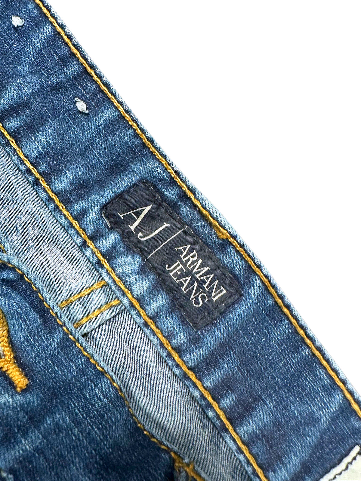 Vintage Armani Y2K Straight Leg Jeans (L) – Detailaufnahme 2