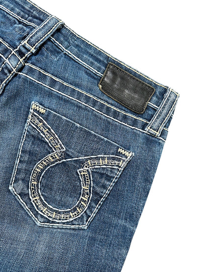 Vintage Embroidery Y2K Flared Jeans (S)