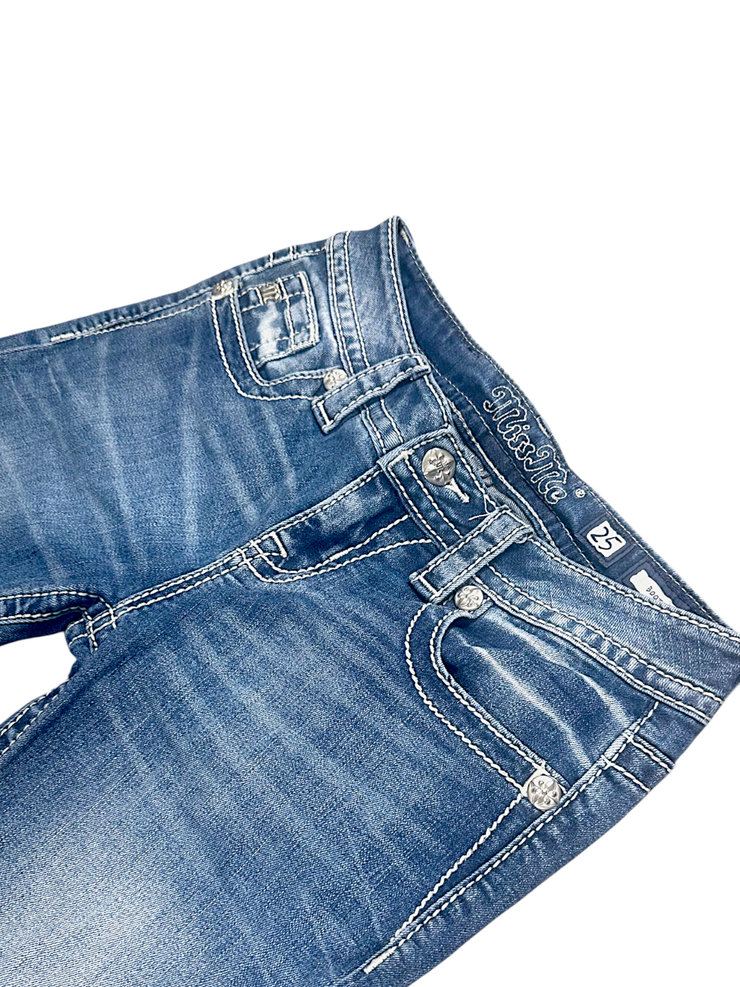 Vintage Miss Me Y2K Low Waist Bootcut Damenjeans (S)