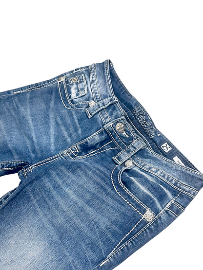 Vintage Miss Me Y2K Low Waist Bootcut Damenjeans (S)