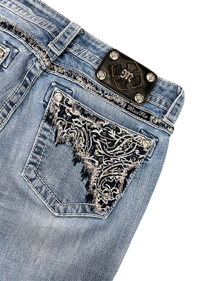 Vintage Miss Me Y2K Low Waist Bootcut Damenjeans (M)
