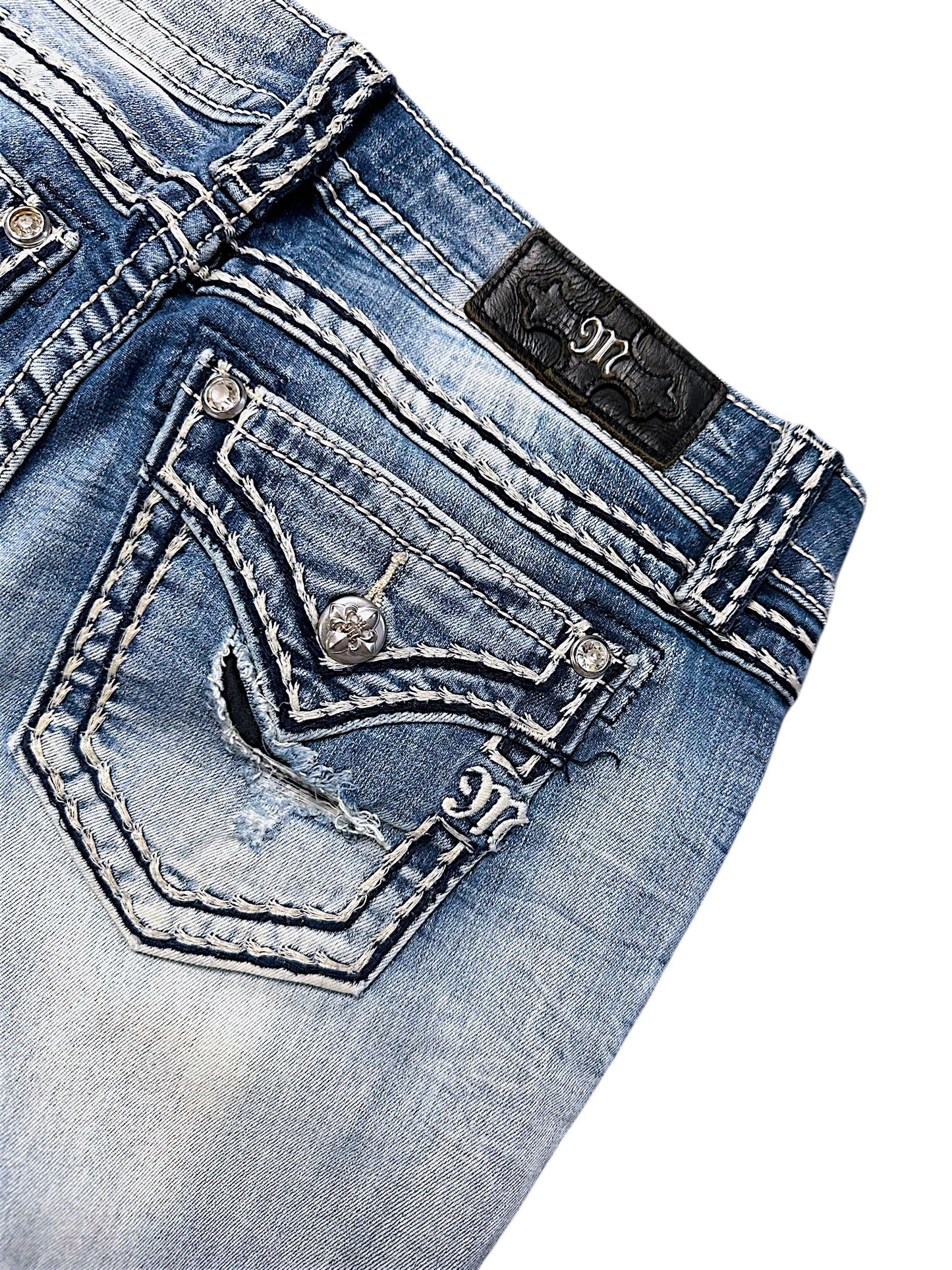 Vintage Miss Me Y2K Low Waist Bootcut Damenjeans (S)