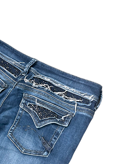 Vintage Embroidery Y2K Bootcut / Flared Damenjeans (L)