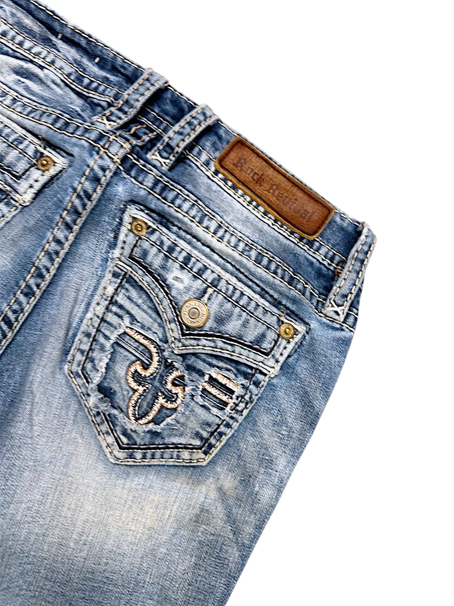 Vintage Rock Revival Y2K Low Waist Bootcut Damenjeans (S)