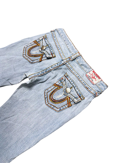 Vintage True Religion Y2K Low Waist Bootcut Damenjeans (S)