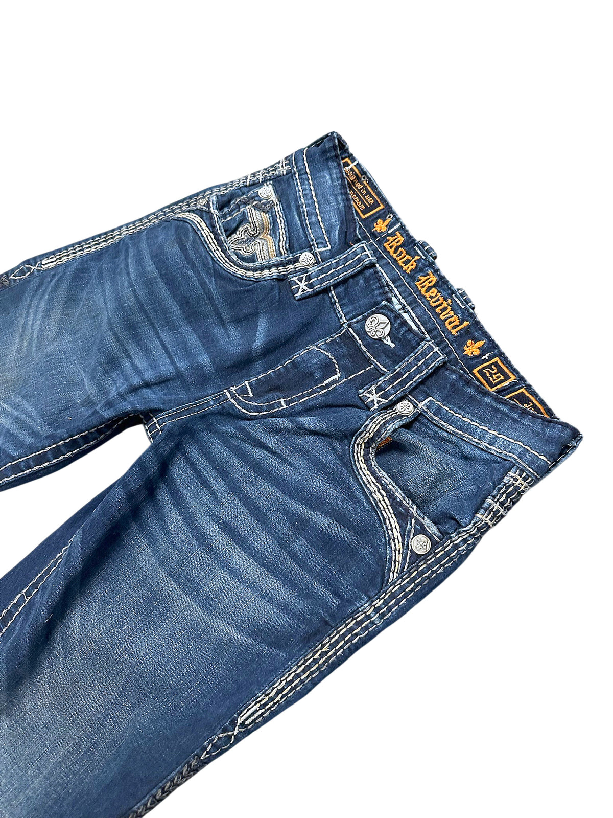 Vintage Rock Revival Y2K Straight Leg Damenjeans (M) – Detailaufnahme 1