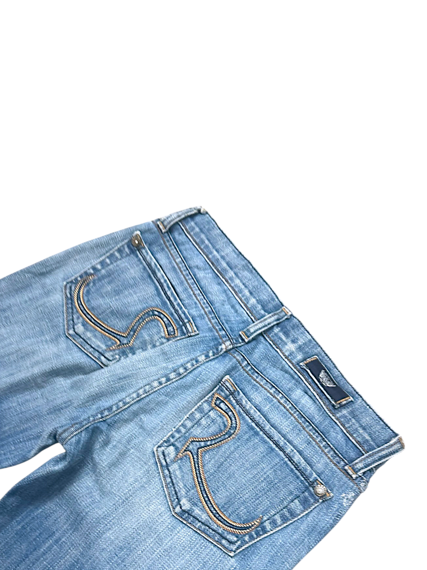 Vintage Embroidery Y2K Low Waist Bootcut / Flared Damenjeans (S)
