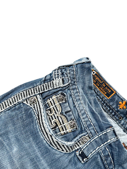 Vintage Rock Revival Y2K Low Waist Bootcut / Flared Damenjeans (S)