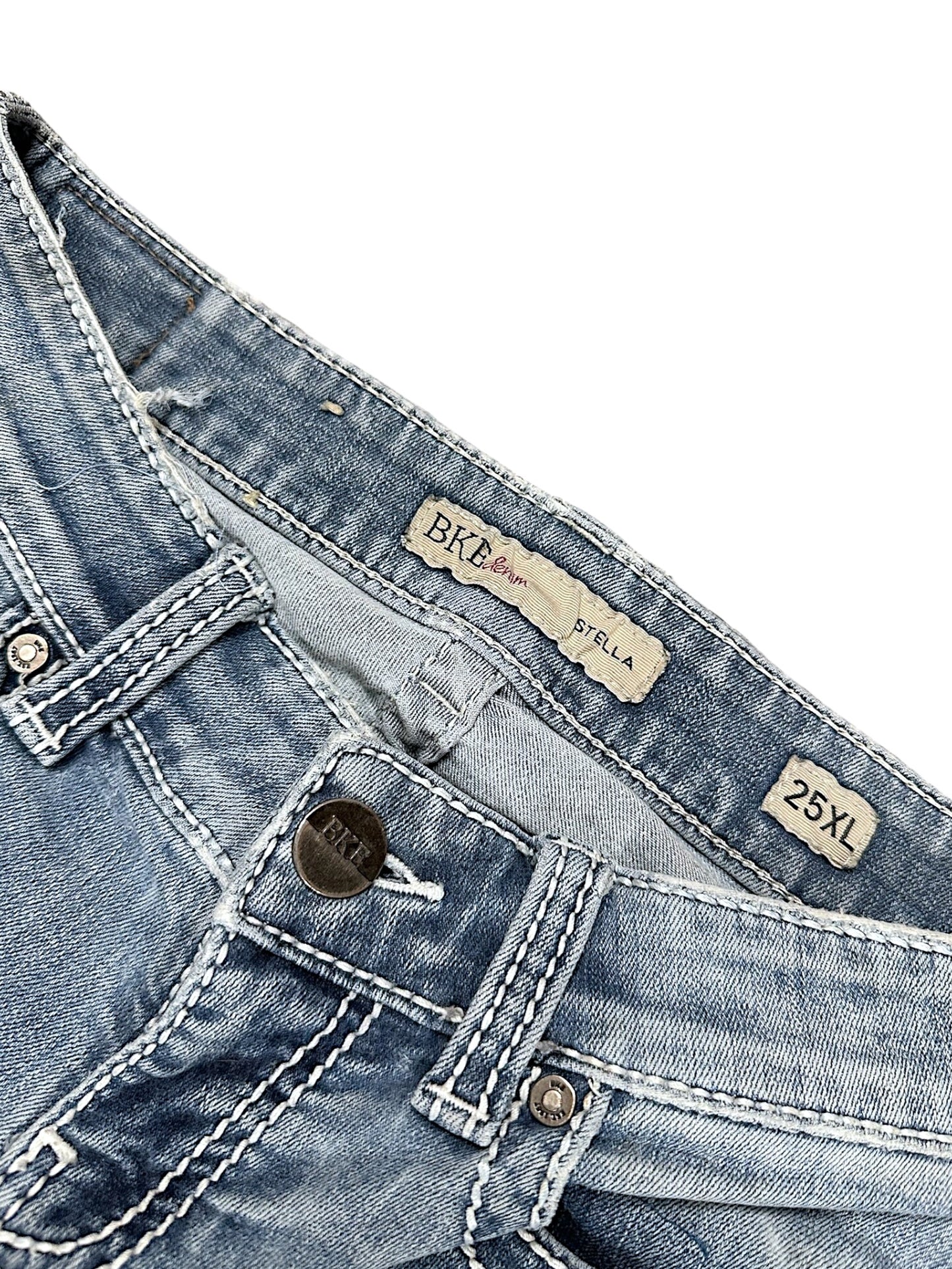 Vintage Embroidery Y2K Low Waist Bootcut / Flared Damenjeans (L)