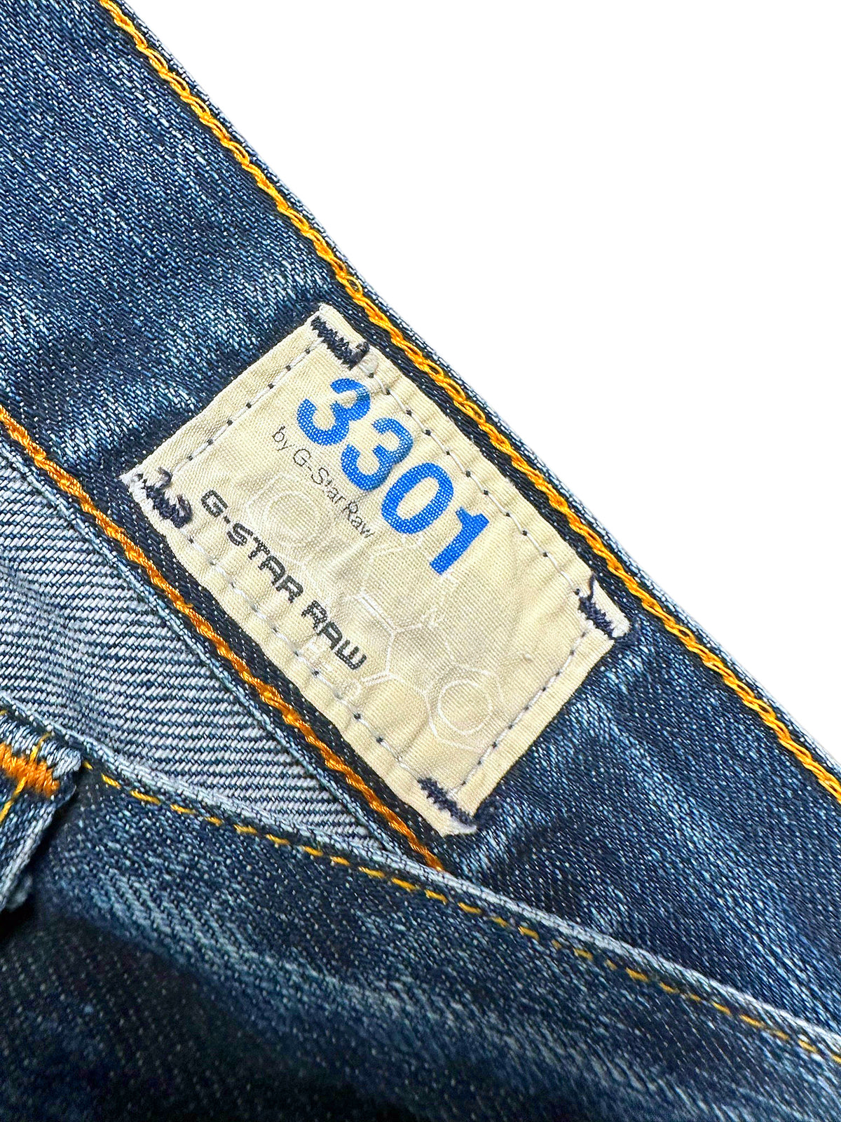 Vintage G-Star Baggy Jeans „3301“ (M) – Detailaufnahme 2