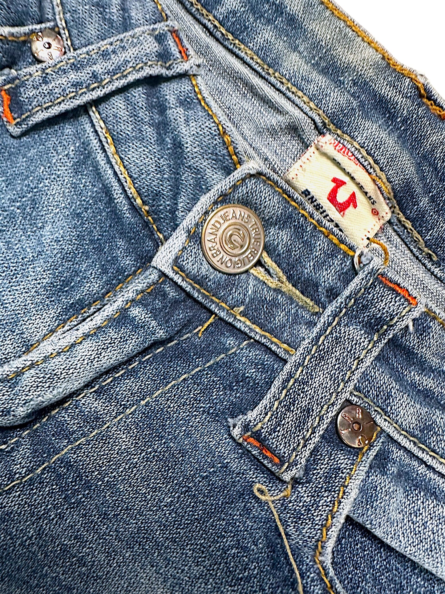 Vintage True Religion Y2K Low Waist Bootcut Damenjeans (S)
