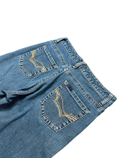 Vintage Embroidery Y2K Straight Leg Damenjeans (S)