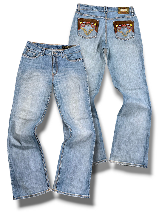 Vintage Japan Style Y2K Flared Jeans (L)