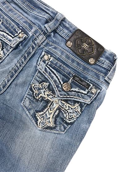 Vintage Miss Me Y2K Low Waist Bootcut Damenjeans (XS)