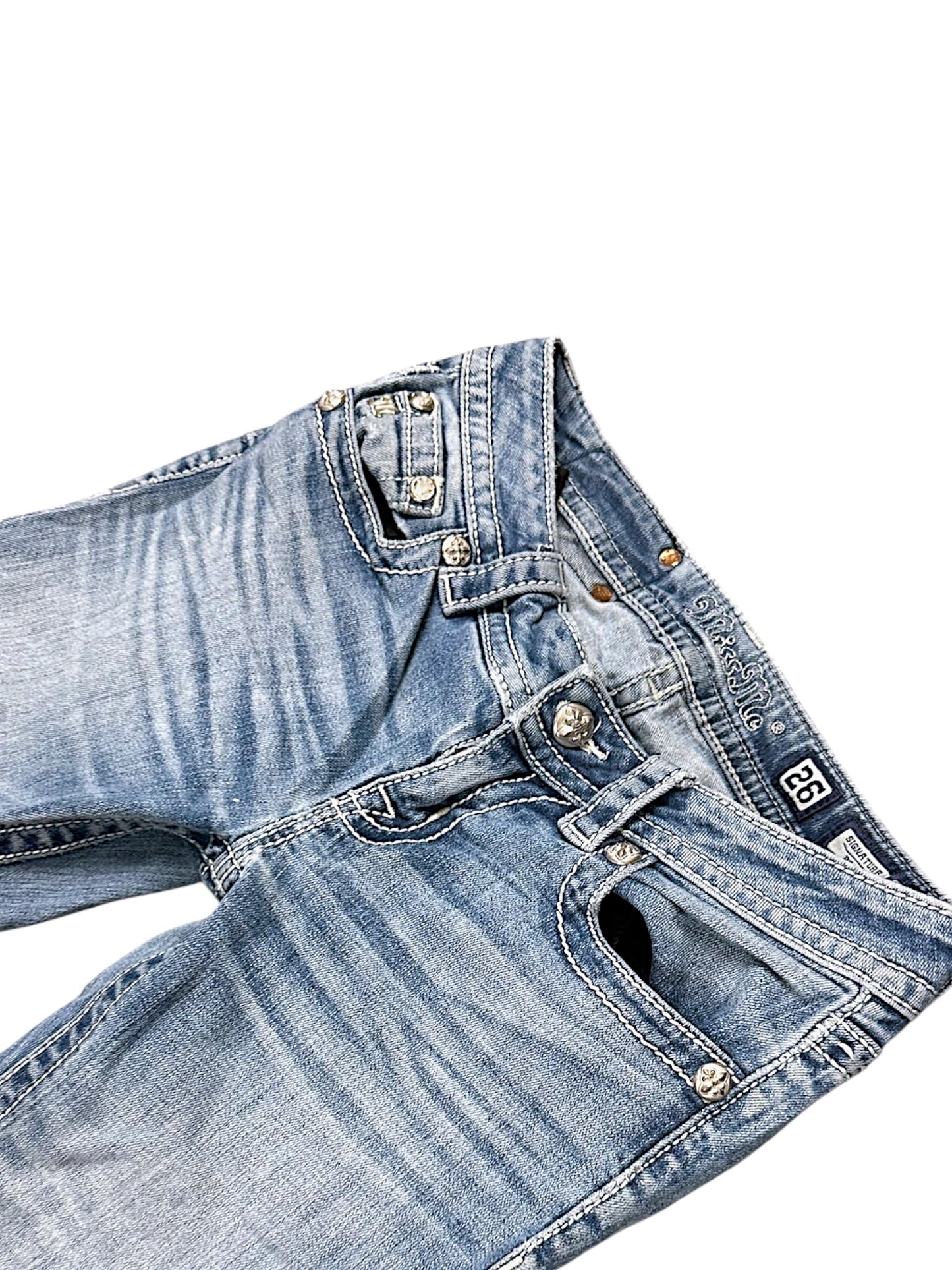 Vintage Miss Me Y2K Low Waist Bootcut Damenjeans (S)