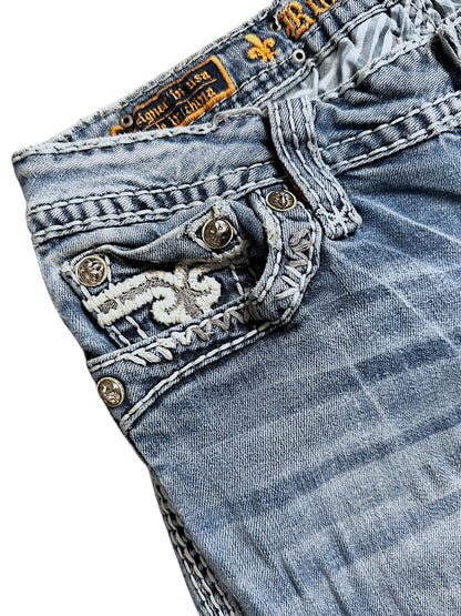 Vintage Rock Revival Y2K Low Waist Bootcut Damenjeans (M)