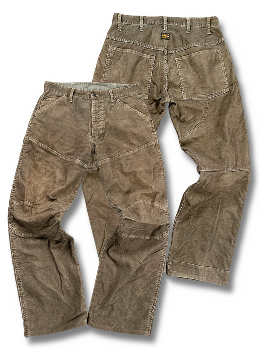 Vintage G-Star Y2K Baggy Cordhose (M) – Vorder- und Rückansicht