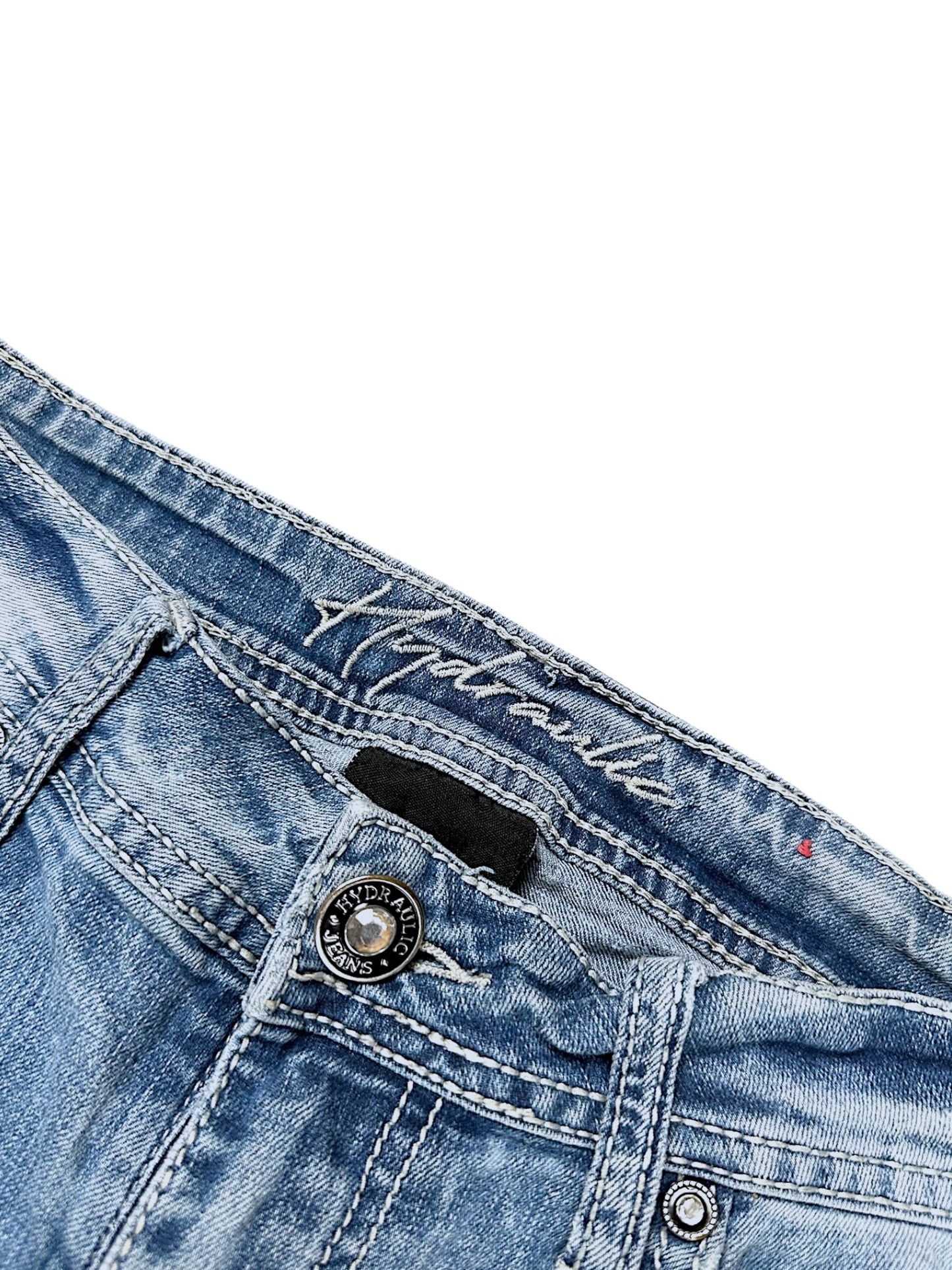 Vintage Hydraulic Embroidery Y2K Low Waist Bootcut Damenjeans (S)