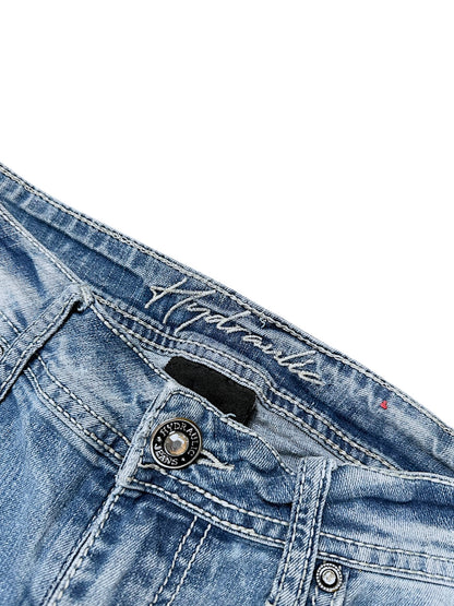 Vintage Hydraulic Embroidery Y2K Low Waist Bootcut Damenjeans (S)