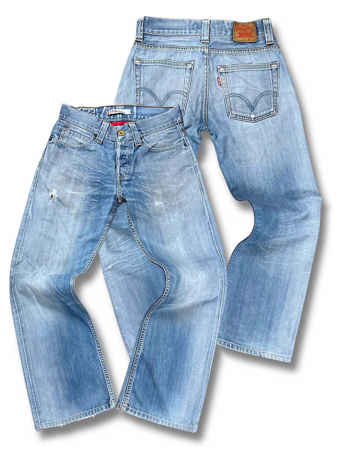 Vintage Levis Y2K Flared Jeans „512 Bootcut“ (S) – Vorder- und Rückansicht