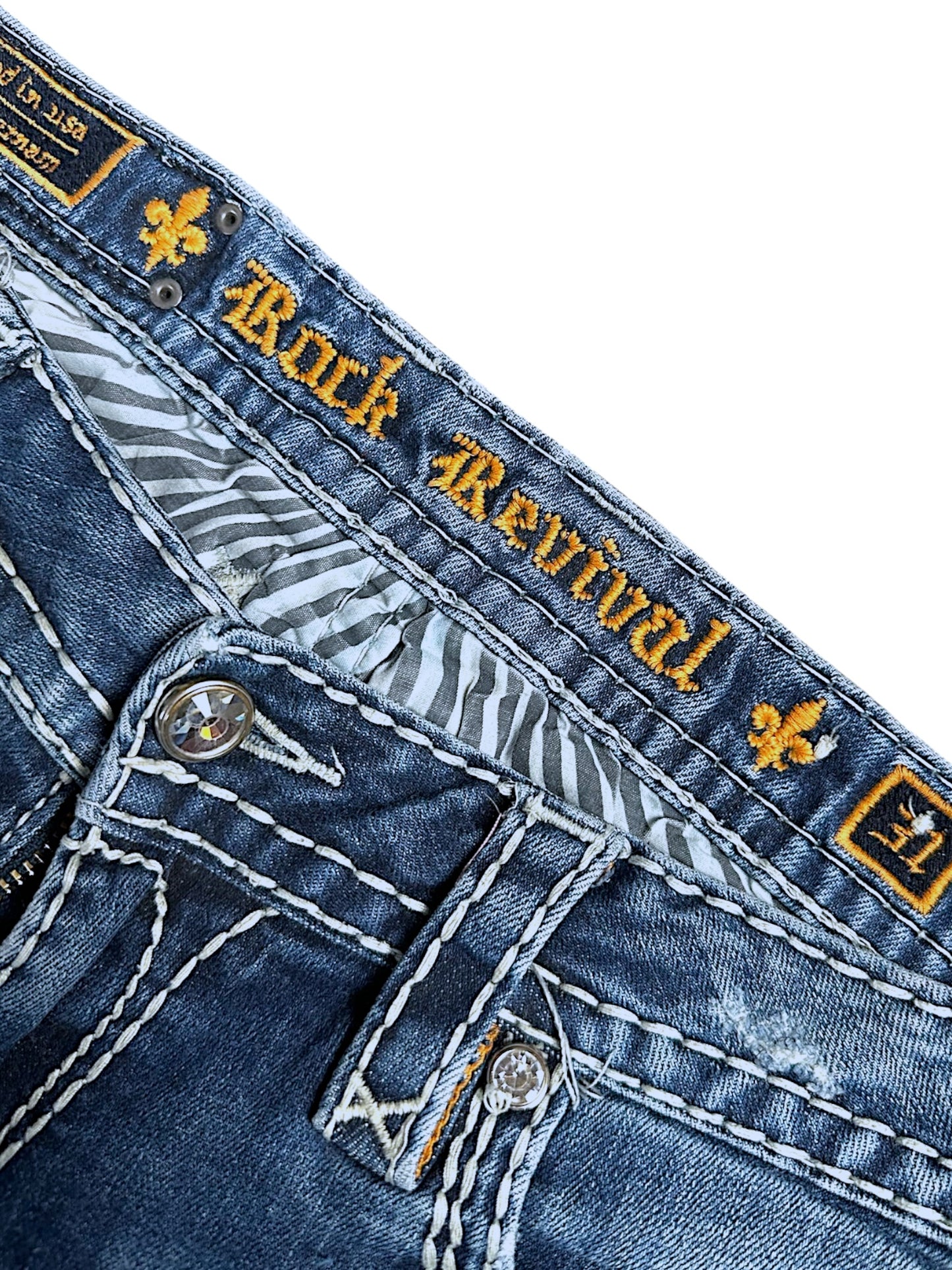 Vintage Rock Revival Y2K Low Waist Bootcut Damenjeans (M)
