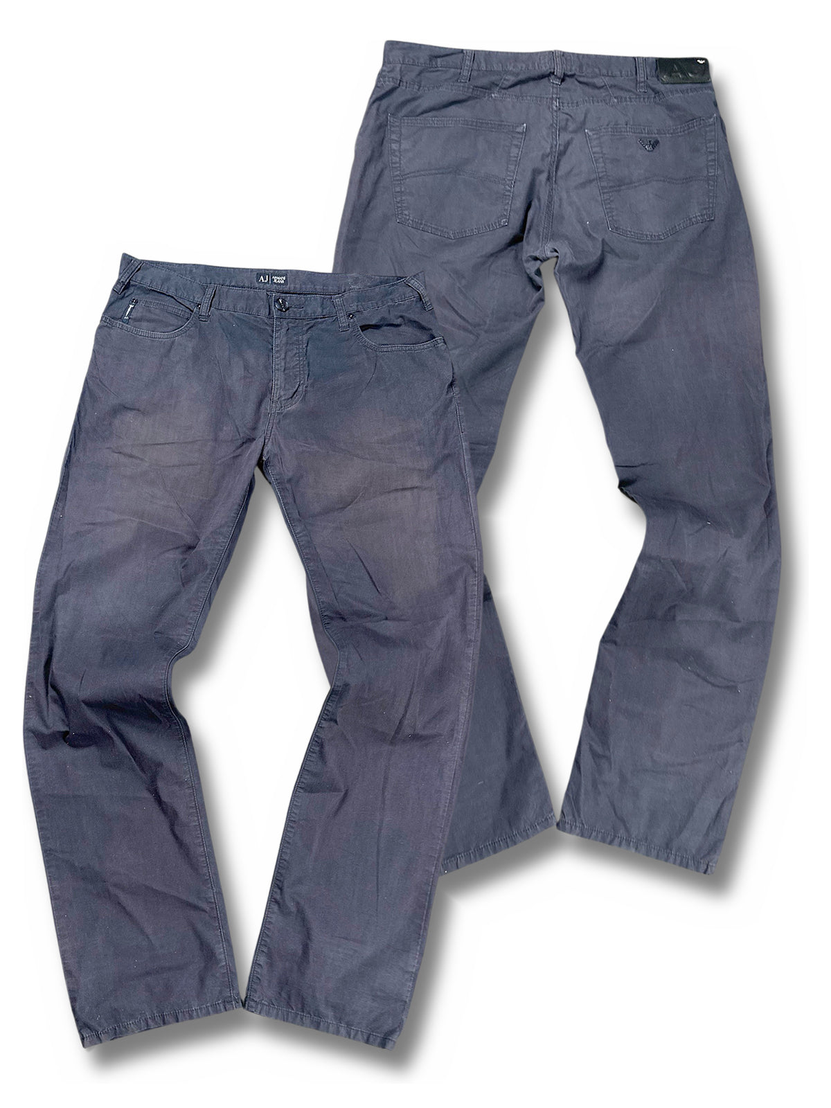 Vintage Armani Straight Leg 5-Pocket Hose (XL) – Vorder- und Rückansicht